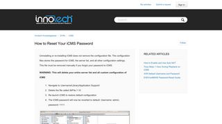 
                            1. How to Reset Your iCMS Password – Innotech Knowledgebase