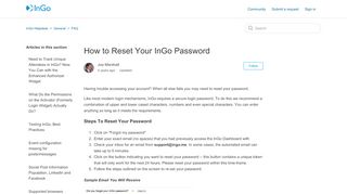 
                            9. How to Reset Your InGo Password – InGo Helpdesk