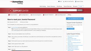
                            11. How to reset your Joomla Password | InMotion Hosting