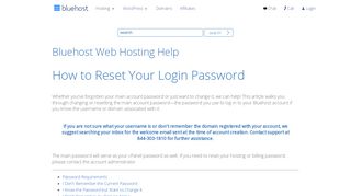 
                            12. How to Reset Your Login Password - Bluehost