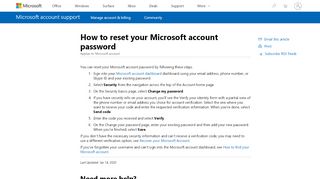 
                            6. How to reset your Microsoft account password - Microsoft Support