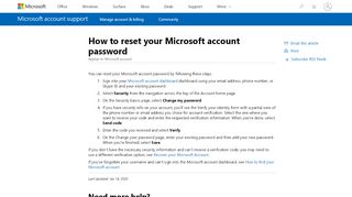 
                            2. How to reset your Microsoft account password - Microsoft ...