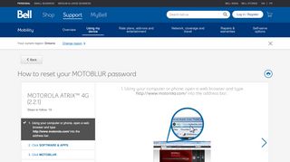 
                            13. How to reset your MOTOBLUR password - Bell support - Bell Canada