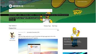 
                            4. How to reset your Origin/EA Account password - Answer HQ