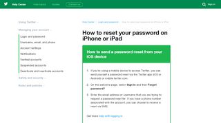 
                            5. How to reset your password on iPhone or iPad - Twitter support
