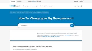 
                            3. How to reset your Shaw ID password | Shaw Support