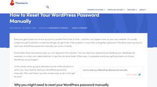 
                            12. How to Reset Your WordPress Password Manually - ThemeIsle