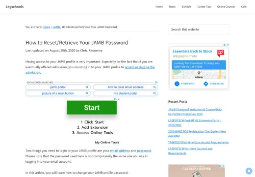 
                            1. How to Reset/Retrieve Your JAMB Password » LagSchools