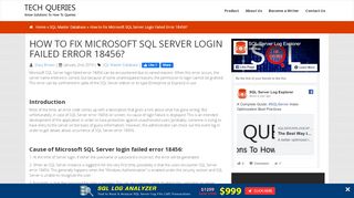 
                            10. How to Resolve Microsoft SQL Server Login Failed Error 18456?