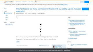 
                            12. How to Resolve too many connection in filezilla with out setting ...