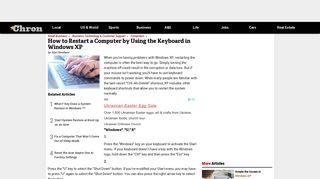 
                            7. How to Restart a Computer by Using the Keyboard in Windows XP ...