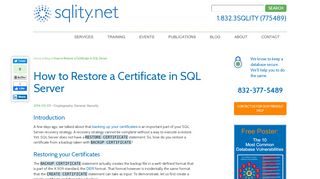 
                            13. How to Restore a Certificate in SQL Server - sqlity.net