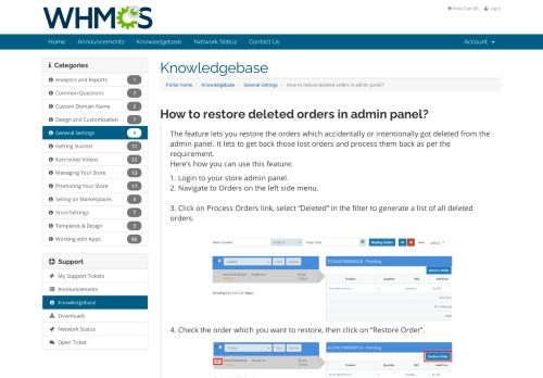 
                            3. How to restore deleted orders in admin panel? - KartRocket