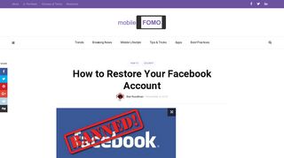 
                            12. How to Restore Your Facebook Account - MobileFOMO