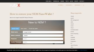 
                            8. How to restore your NEM NanoWallet ? | Rubix.nl