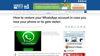 
                            9. How to restore your WhatsApp account in case you lose your phone or ...