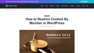 
                            6. How to Restrict Content By Member in WordPress - WPExplorer