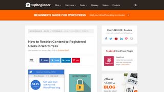 
                            8. How to Restrict Content to Registered Users in WordPress - WPBeginner