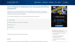 
                            9. How to Restrict IP Addresses from Accessing WordPress Dashboard ...
