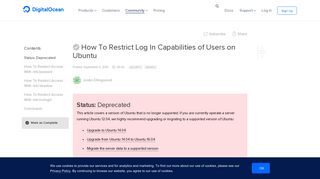 
                            4. How To Restrict Log In Capabilities of Users on Ubuntu | DigitalOcean