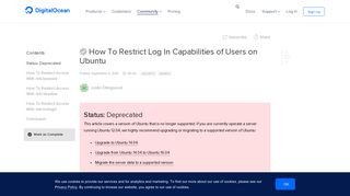 
                            7. How To Restrict Log In Capabilities of Users on Ubuntu | DigitalOcean