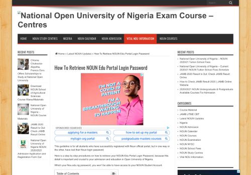 
                            9. How To Retrieve NOUN Edu Portal Login Password