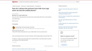 
                            13. How to retrieve the pictures from hide it pro app when we lost the ...