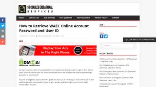 
                            11. How to Retrieve WAEC Online Account Password and User ID - St ...