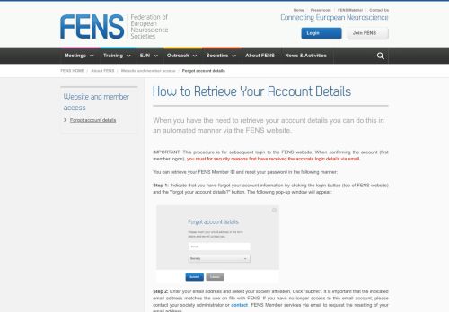 
                            8. How to Retrieve Your Account Details - Fens