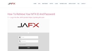 
                            3. How To Retrieve Your MT4 ID And Password | JAFX