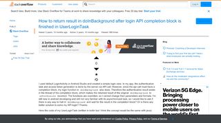 
                            5. How to return result in doInBackground after login API completion ...