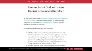 
                            4. How to Revert Outlook.com to Hotmail Account and Interface