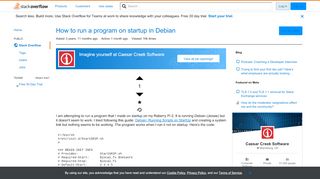 
                            2. How to run a program on startup in Debian - Stack Overflow