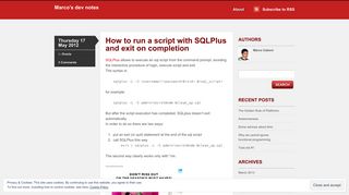 
                            9. How to run a script with SQLPlus and exit on completion | Marco's dev ...