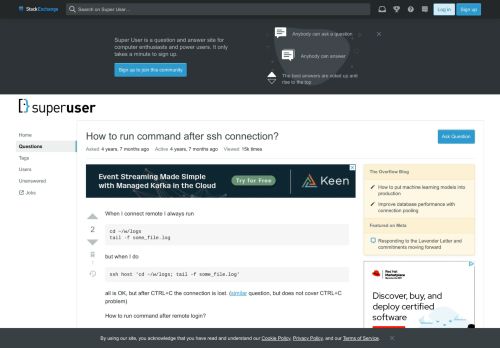 
                            3. How to run command after ssh connection? - Super User