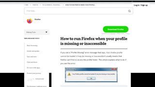 
                            8. How to run Firefox when your profile is missing or inaccessible ...