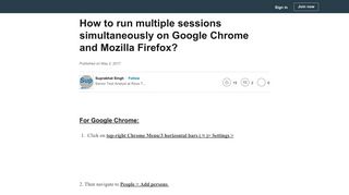 
                            6. How to run multiple sessions simultaneously on Google Chrome and ...
