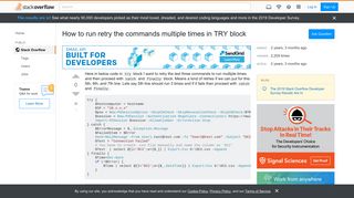 
                            1. How to run retry the commands multiple times in TRY block - Stack ...