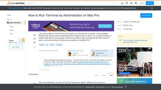 
                            9. How to Run Terminal as Administrator on Mac Pro - Stack Overflow