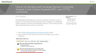 
                            10. How to run the Microsoft Exchange Remote Connectivity Analyzer to ...