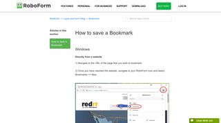 
                            9. How to save a Bookmark – RoboForm