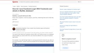 
                            8. How to save Facebook (Login With Facebook) user details in MySQL ...