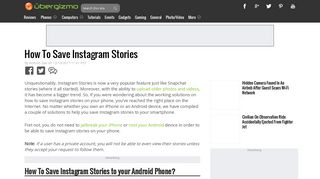 
                            12. How To Save Instagram Stories | Ubergizmo