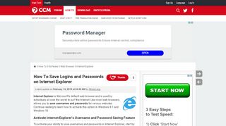 
                            12. How To Save Logins and Passwords on Internet Explorer - Ccm.net