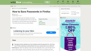 
                            10. How to Save Passwords in Firefox: 8 Steps - wikiHow