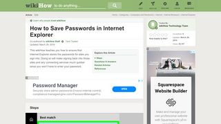 
                            11. How to Save Passwords in Internet Explorer: 11 Steps