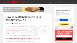 
                            7. How to Scaffold Identity UI in ASP.NET Core 2.1 - Talking Dotnet