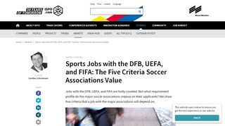 
                            11. How to Score a Job with the FIFA, UEFA or DFB - ISPO.com