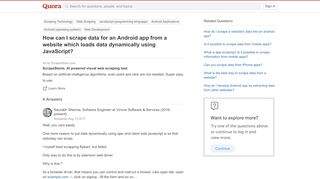 
                            5. How to scrape data for an Android app from a website which loads ...