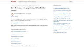 
                            10. How to scrape web pages using PHP and cURL - Quora